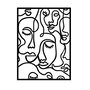Wallity Faces 2 - Escultura de Pared de Metal Negra